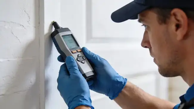 IICRC certified technician using industrial dehumidifier for structural drying